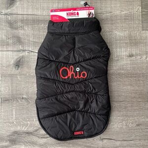 ⭕️🏈🏟 Dog Puffer Jacket with script Ohio State NWT